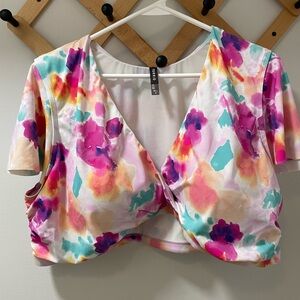 Torrid Floral Watercolor Swimsuit Bikini Top